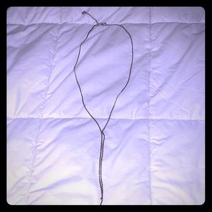 Long silver necklace